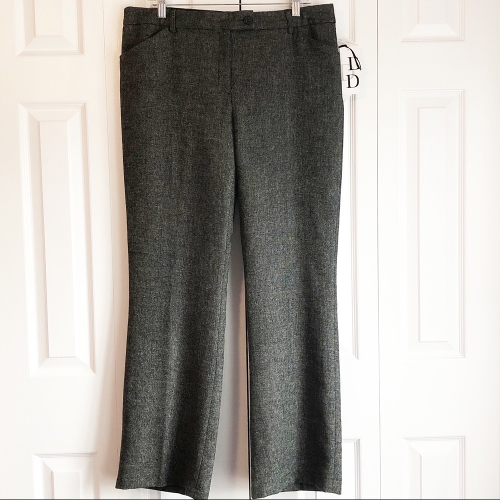 NWT Dalia Collection Charcoal Gray Wool Blend Dress Trousers 12